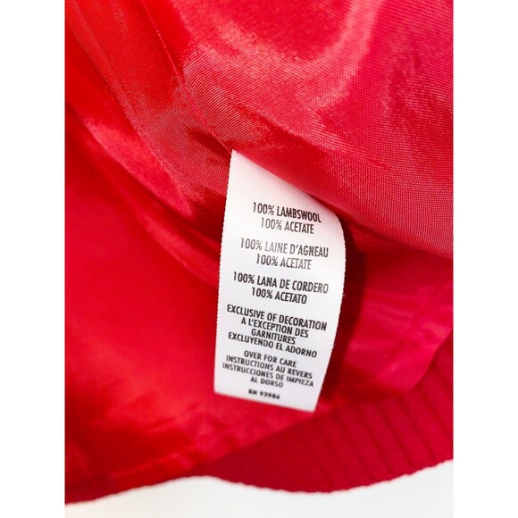 Vintage Wool Cardigan Snowflakes Nordic Red White XL Casual Corner - Picture 4 of 8